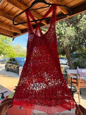 Red Sequin Racerback Tank